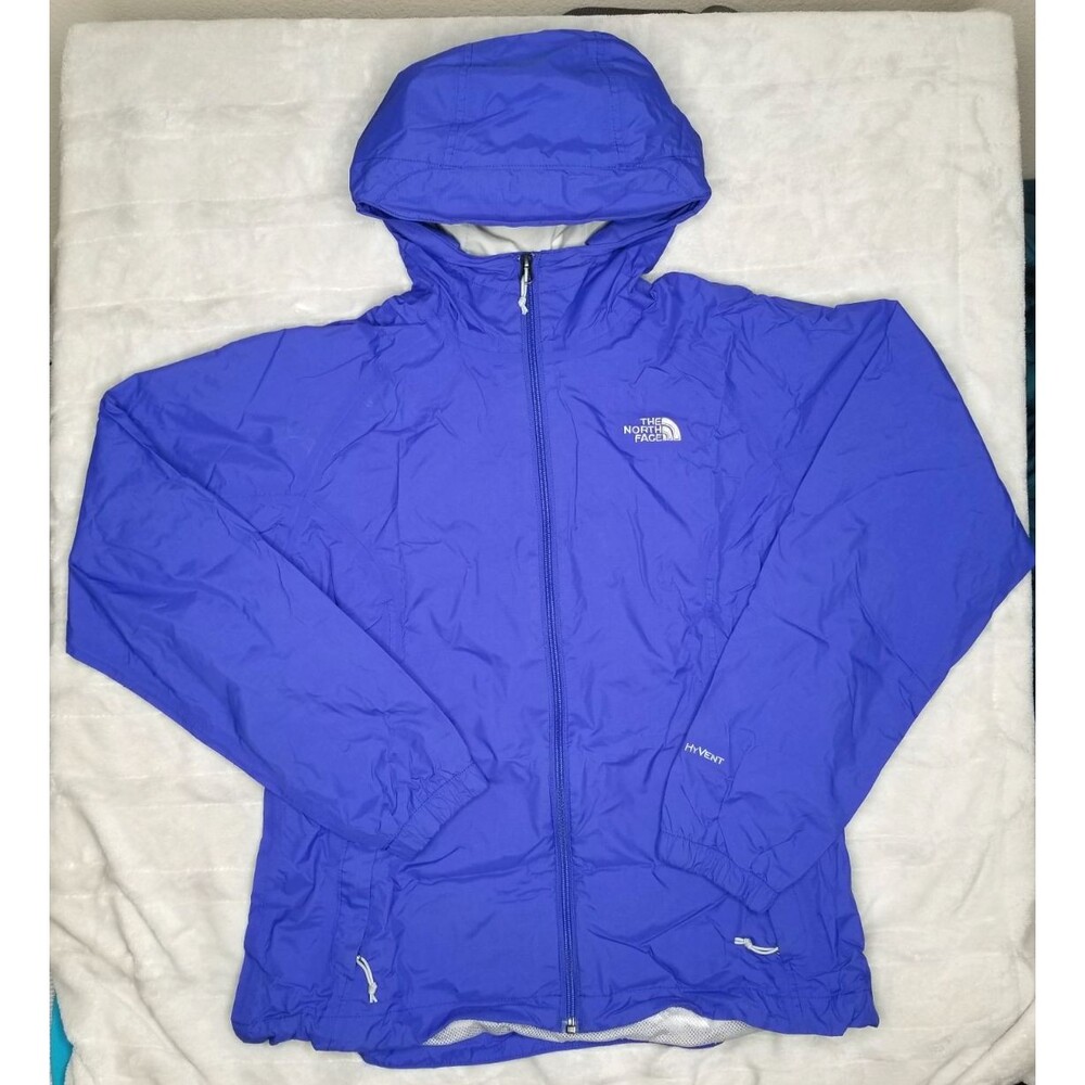 The North Face Womens Medium Blue Hooded Packable Lightweight Layer Jacket